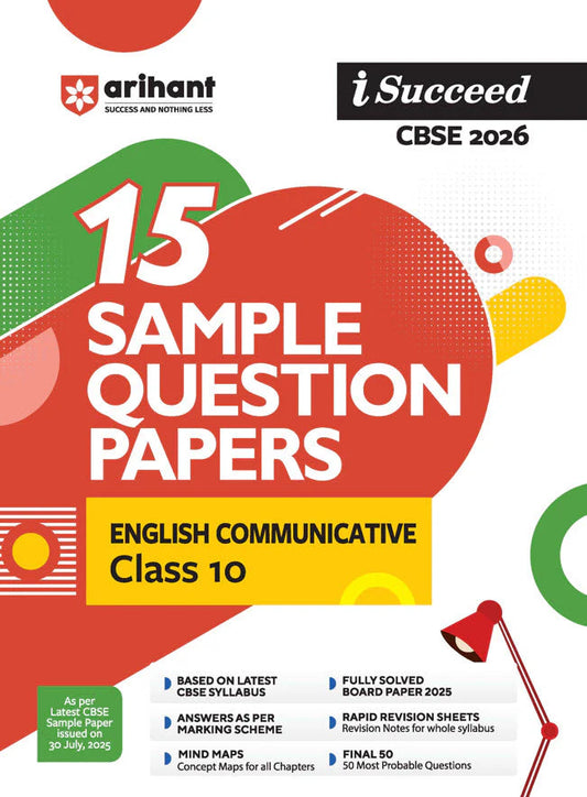 i-Succeed CBSE 2026— English Communicative Class 10 | 15 Sample Question Papers | Rapid Revision Sheets | 3 Stages of Sample Papers | Fully Solved Board Paper 2025 | Based on Latest CBSE Sample Paper