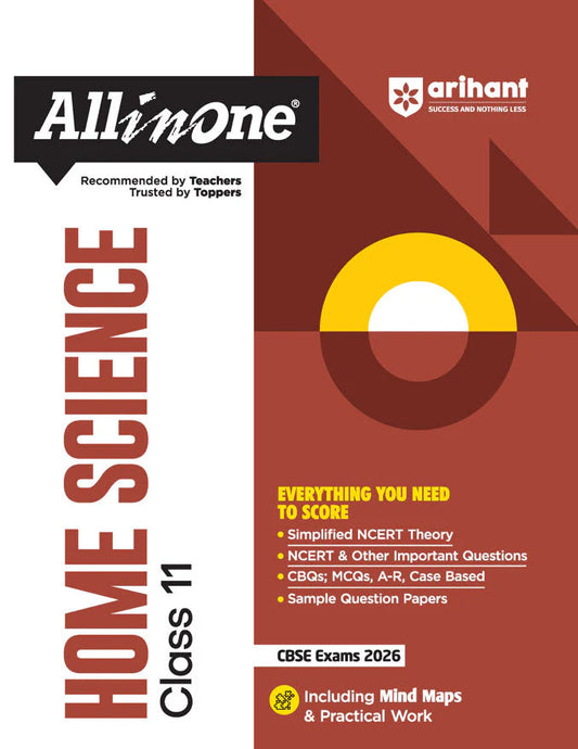 CBSE All in One Home Science Class 11 Exam 2025-26 | NCERT & Other Important Questions, Sample Question Papers | Including Mind Maps & Practical Work