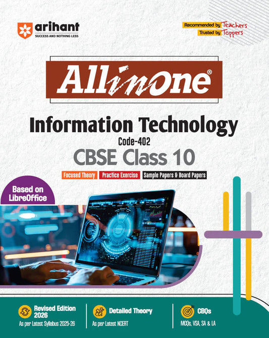 CBSE All In One Information Technology Class 10 Exam 2025-26 | Practice Exercise, Sample Papers & Board Papers, CBQs, MCQs | Revised Edition 2026