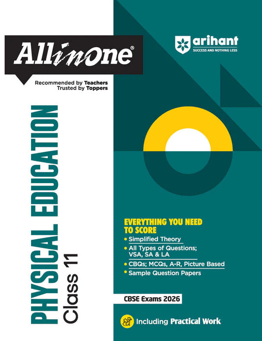 CBSE All in One Physical Education Class 11 Exam 2025-26 | CBQs, MCQs, A-R, Picture Based, Sample Question Papers | Including Practical Work