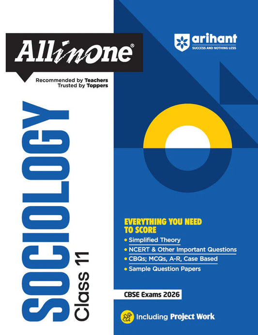 CBSE All in One Sociology Class 11 Exam 2025-26 | NCERT & Other Important Questions, Sample Question Papers | Including Project Work