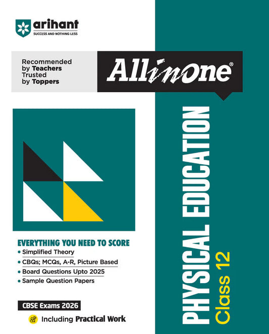 CBSE All in One Physical Education Class 12 Exam 2025-26 | Simplified theroy, CBQs, MCQs, A-R, Board Questions Upto 2025, | Including Practical Work