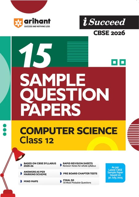 Class 12 Computer Science I Succeed Sample Paper CBSE Arihant | Latest Edition