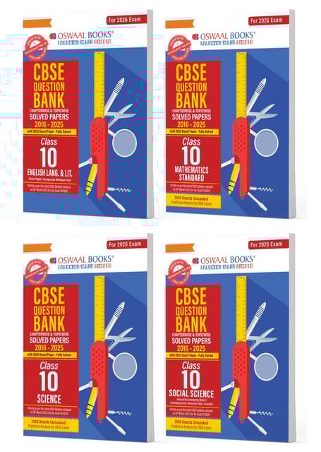Class 10 English, Mathematics Standard, Science, Social Science Combo of Question Bank | Oswaal | Latest Edition