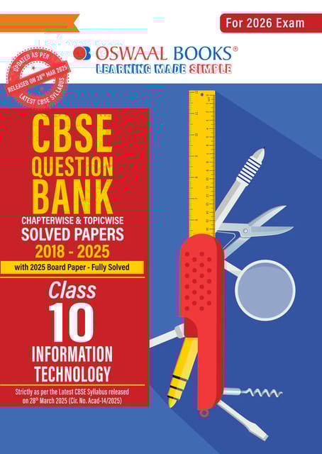 Class 10 Information technology Question Bank | Oswaal | Latest Edition