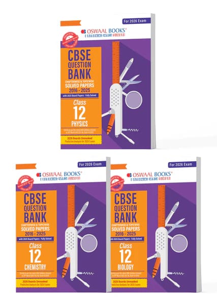 Class 12 Physics, Chemistry and Biology Combo of Question Bank | Oswaal | Latest Edition