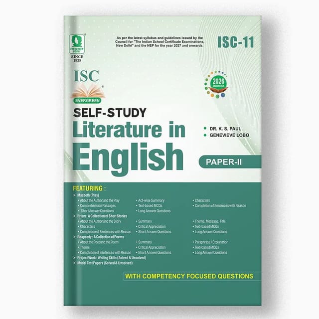 ISC Self Study Literature in English 11 PAPER 2