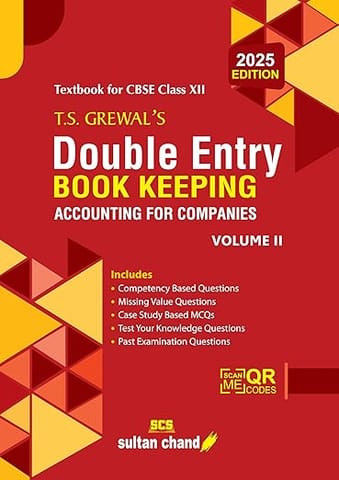 TS Grewal's Double Entry Book Keeping Accounting for Companies volume 2 Textbook for CBSE Class 12