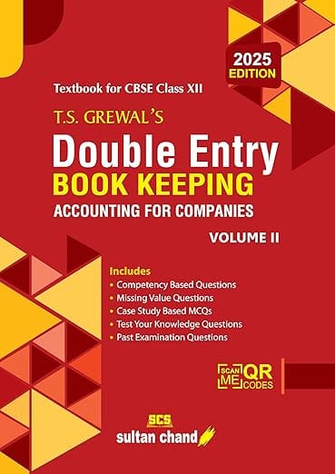 TS Grewal's Double Entry Book Keeping Accounting for Companies volume 2 Textbook for CBSE Class 12