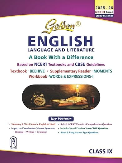 Golden English Language and Literature Guide Based on NEW NCERT Beehive and Moments