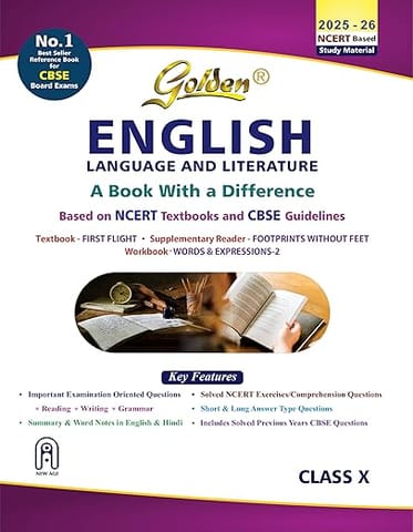 Golden English Language and Literature Guide Class 10 Based on NCERT First Flight and Footprints without Feet