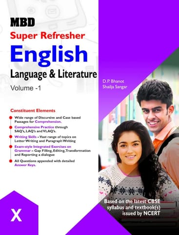 MBD Super Refresher English Language and Literature 10 (Volume 1 and 2) With Hindi