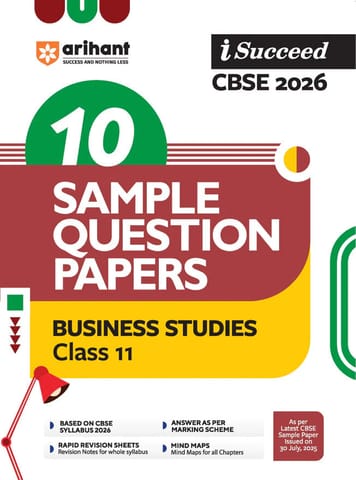 Arihant Sample paper I Succeed CBSE Business Studies Class 11 | Latest Edition
