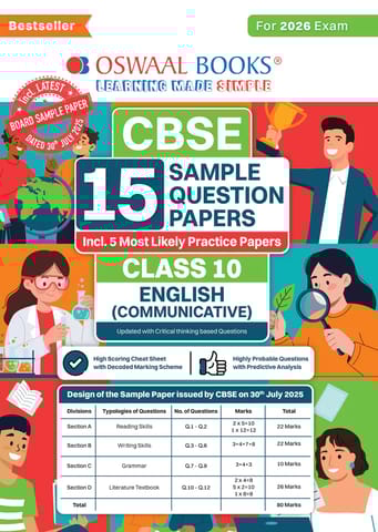 Oswaal CBSE 15 Sample Question Papers English Communicative Class 10 | Latest Edition
