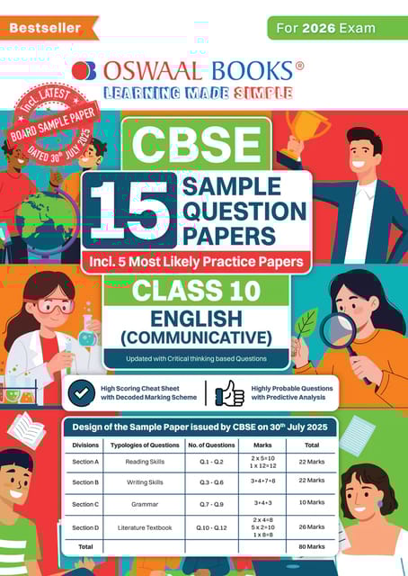 Oswaal CBSE 15 Sample Question Papers English Communicative Class 10 | Latest Edition