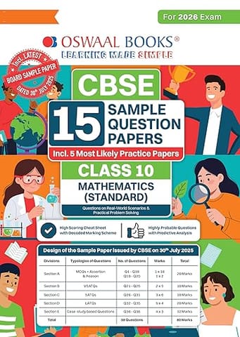 Oswaal CBSE 15 Sample Question Papers Mathematics Standard Class 10 | Latest Edition