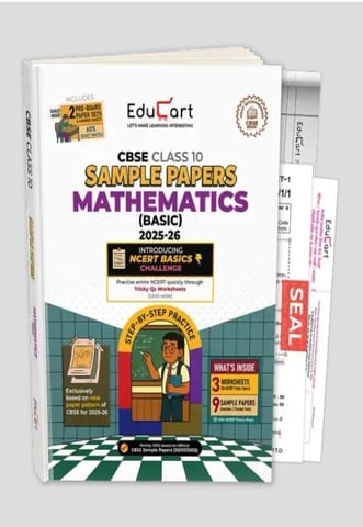 Educart CBSE Class 10 Mathematics (Basic) Sample Paper with solved papers and exam practice sets | Latest Edition