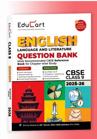 Educart CBSE English Language and Literature Question Bank  Class 9 | Latest Edition