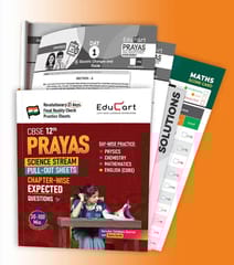 Educart PRAYAS CBSE Class 12 Chapterwise Most Important Questions (PYQs) - Physics, Chemistry, Mathematics and English Core | Latest Edition
