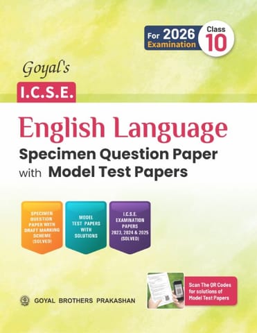 Goyal's ICSE English Language Specimen Question Bank with Model Test Papers Class 10 | Latest Edition
