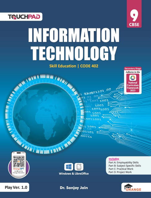 Orange Touchpad Class 9 Information Technology Version 1.0 | Windows and LibreOffice I 402 Code