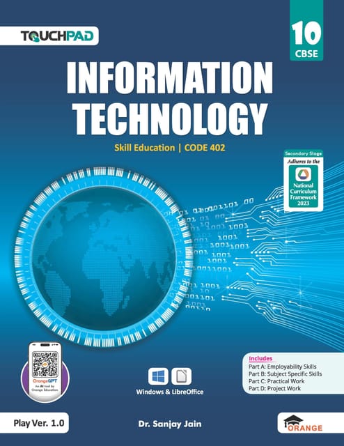 Orange Touchpad Class 10 Information Technology Version 1.0 | Windows and LibreOffice I 402 Code
