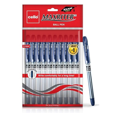 Cello Maxriter Ball Pen | Blue | Pack of 10 Pcs