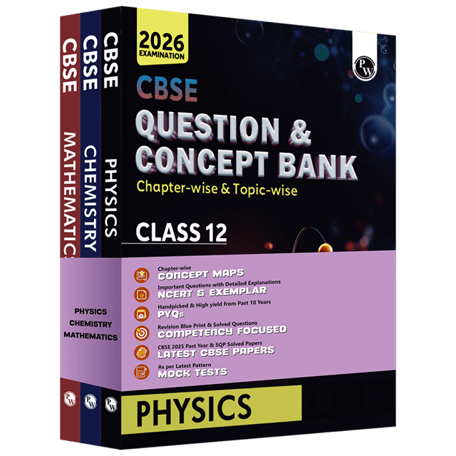 PW Cbse Question and Concept Bank (QCB) Physics, Chemistry and Mathematics Solved Questions Class 12 | Latest Edition
