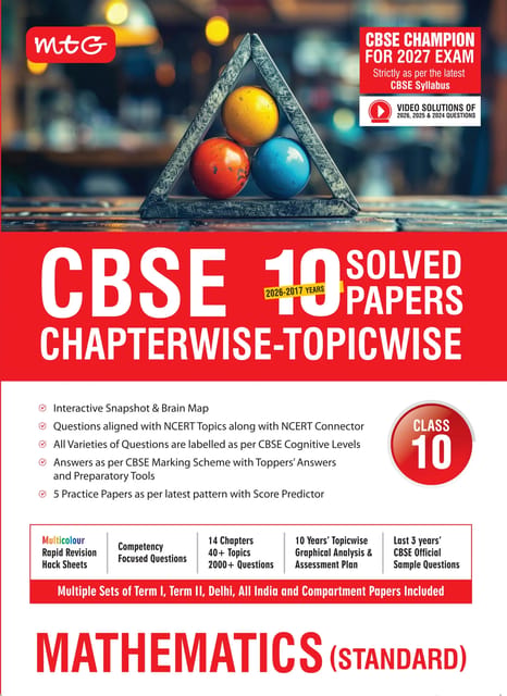 MTG Class 10 Mathematics Standard CBSE 10 Years Sample Question Papers | Latest Edition