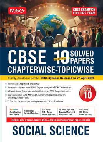 MTG Class 10 Social Science CBSE 10 Years Sample Question Papers | Latest Edition