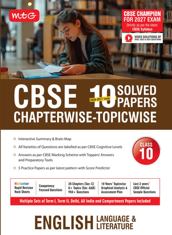 MTG Class 10 English Language and Literature CBSE 10 Years Sample Question Papers | Latest Edition